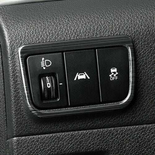for Kia K5 2021-2023 Black Titanium Inner Headlight Switch Button Frame Trim