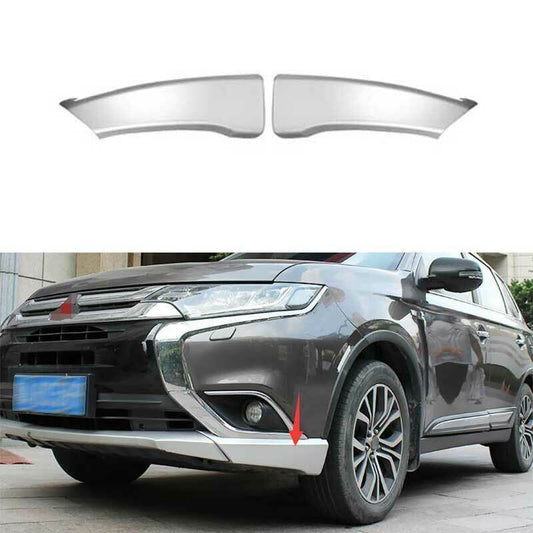 Silver Front Bumper Lip Spoiler Aprons Covers for Mitsubishi Outlander 2016-2020