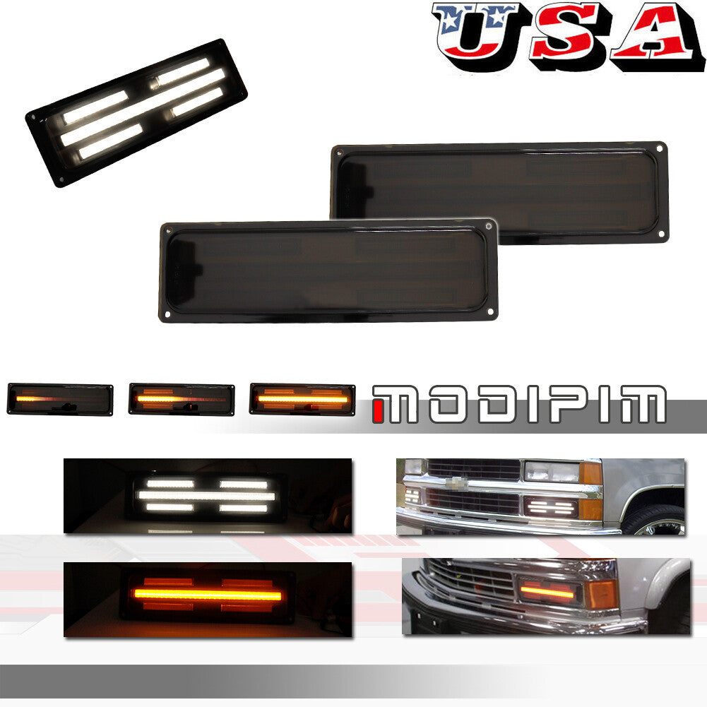 Smoke-activated LED front turn signals suitable for Chevrolet / for GMC C/K 1500/2500 models (models 88-98).