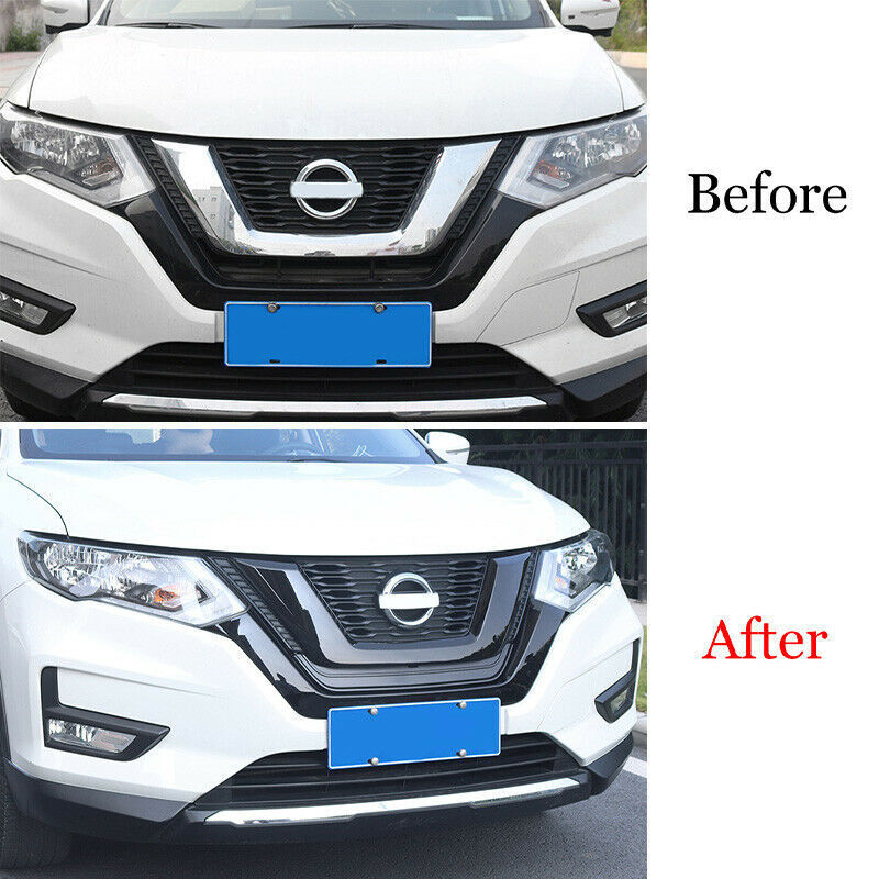 for Nissan Rogue Sport 2020-2021 Gloss Black Replace Car Front Grille Trim Cover