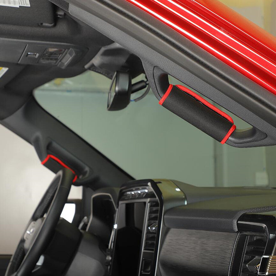 Suitable for 21-2023 for Ford F150 F-150 Red A/B Pillar Handle Protector Soft Cloth Pad Trim