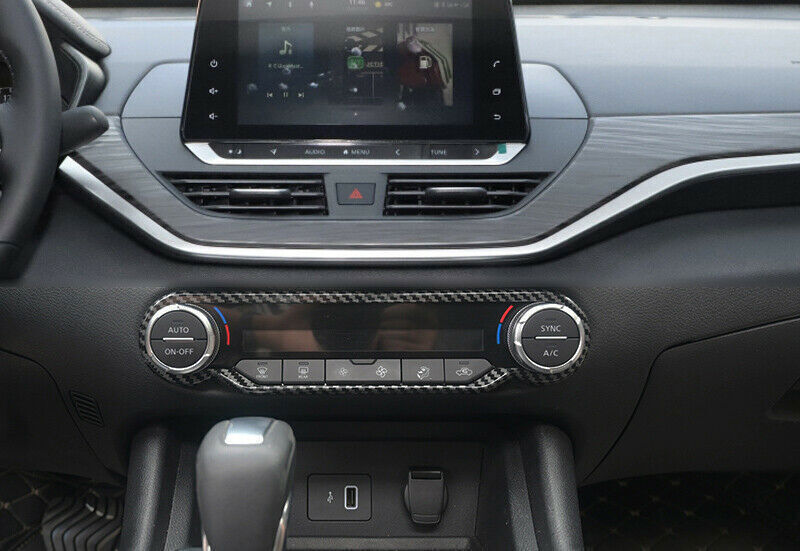ABS Carbon Fiber Console AC Button Control Frame Trim for Nissan Altima 2019-21