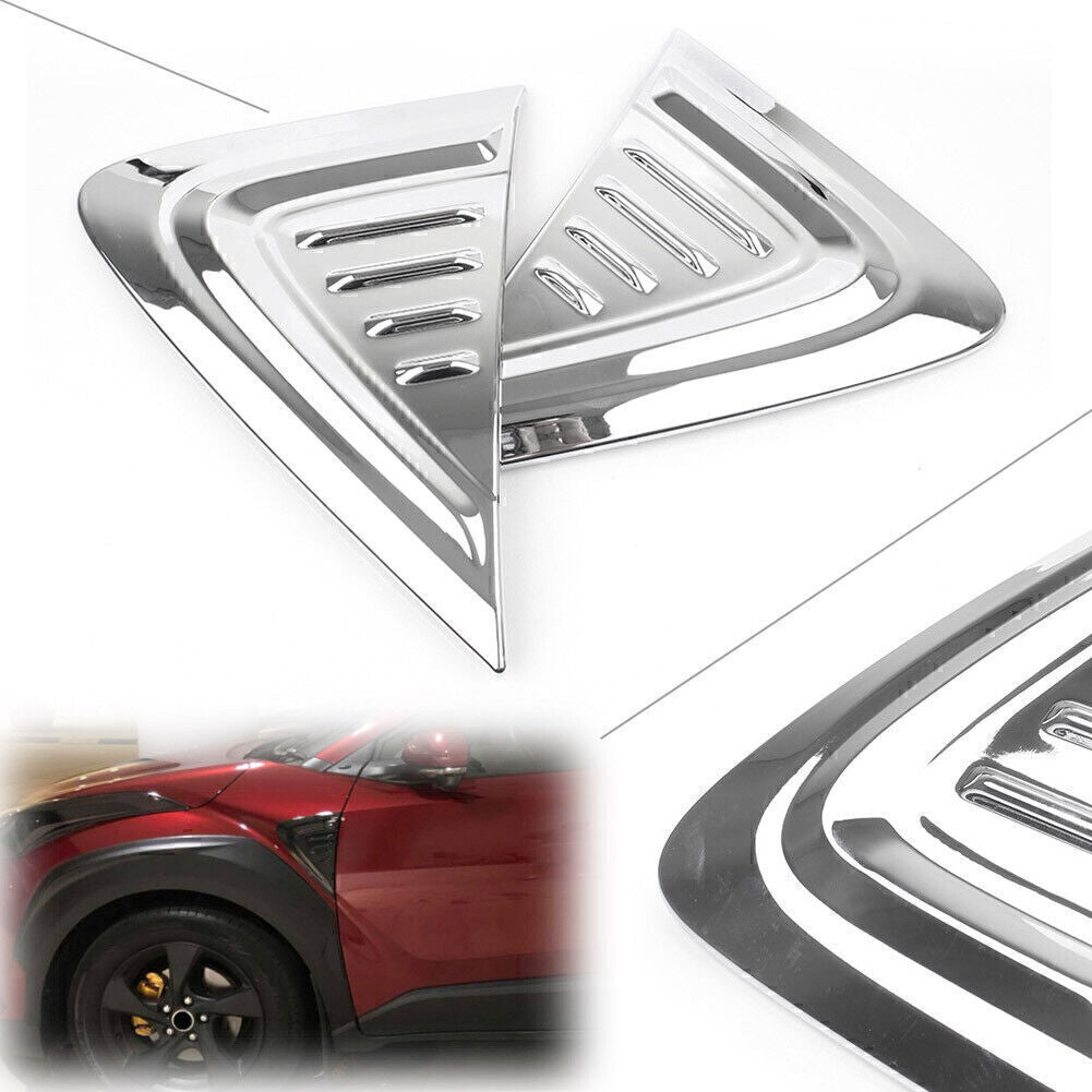 ABS Car Side Fender Air Vent Cover Trim Chrome for Toyota CHR C-HR 2016-2018 17