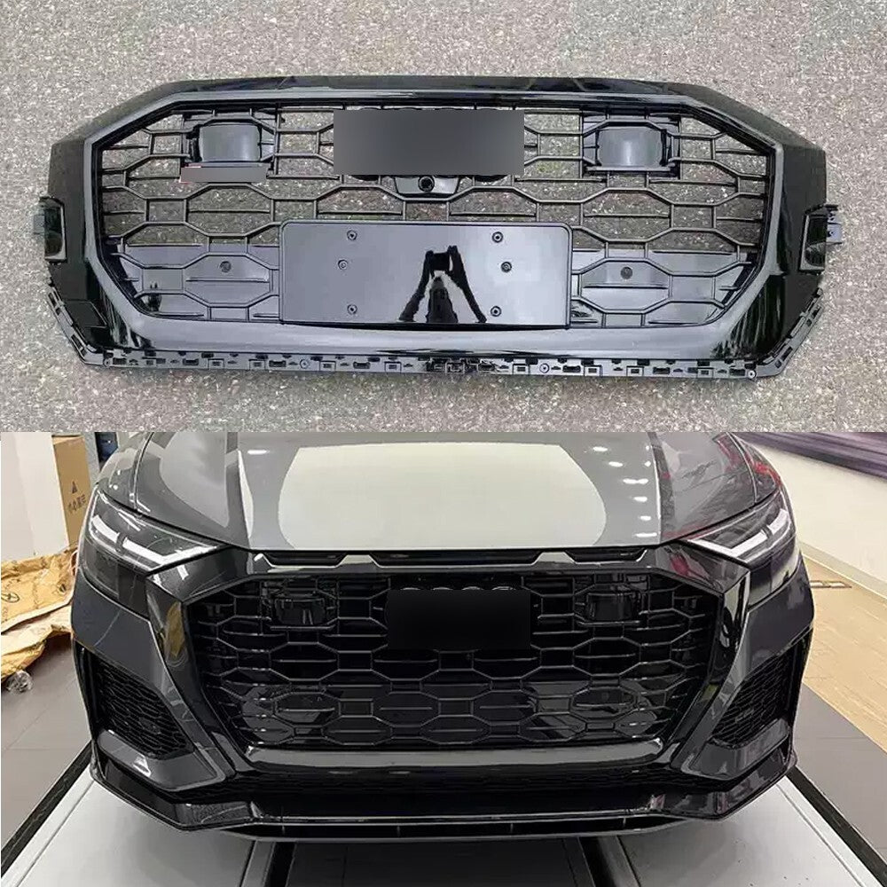 for Audi Q8 2019-2022 RSQ8 style Front Grill Honeycomb Bumper Grille Black W/ACC