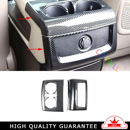 Rear Cup Air Outlet Vent Frame Trim 2 for Kia Carnival 2022-2023 Carbon Fiber
