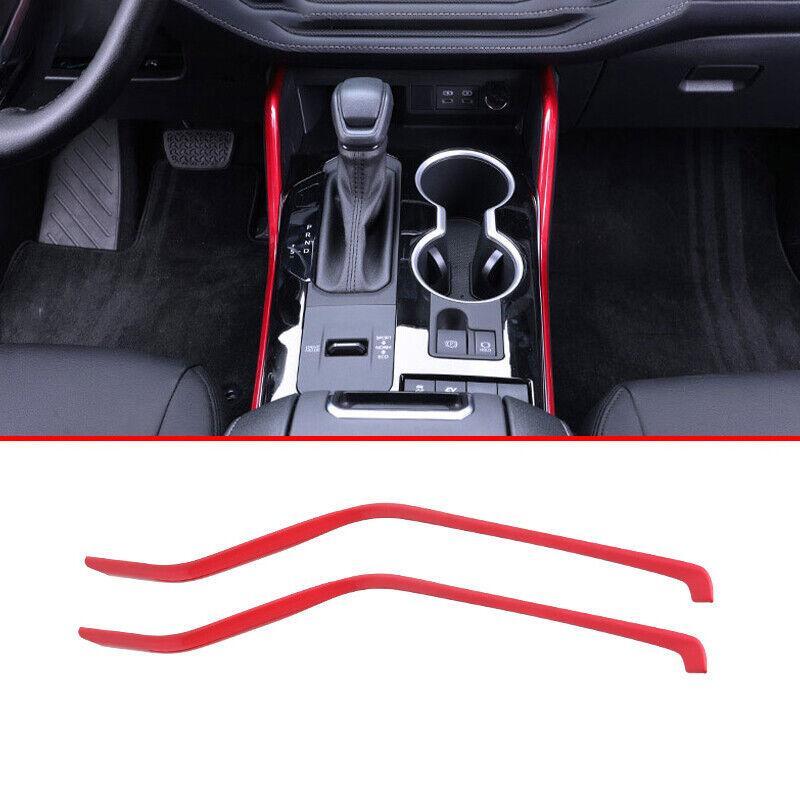 ABS Red Console Gear Shift Both Side Strip Cover for Toyota Highlander 2020-2023