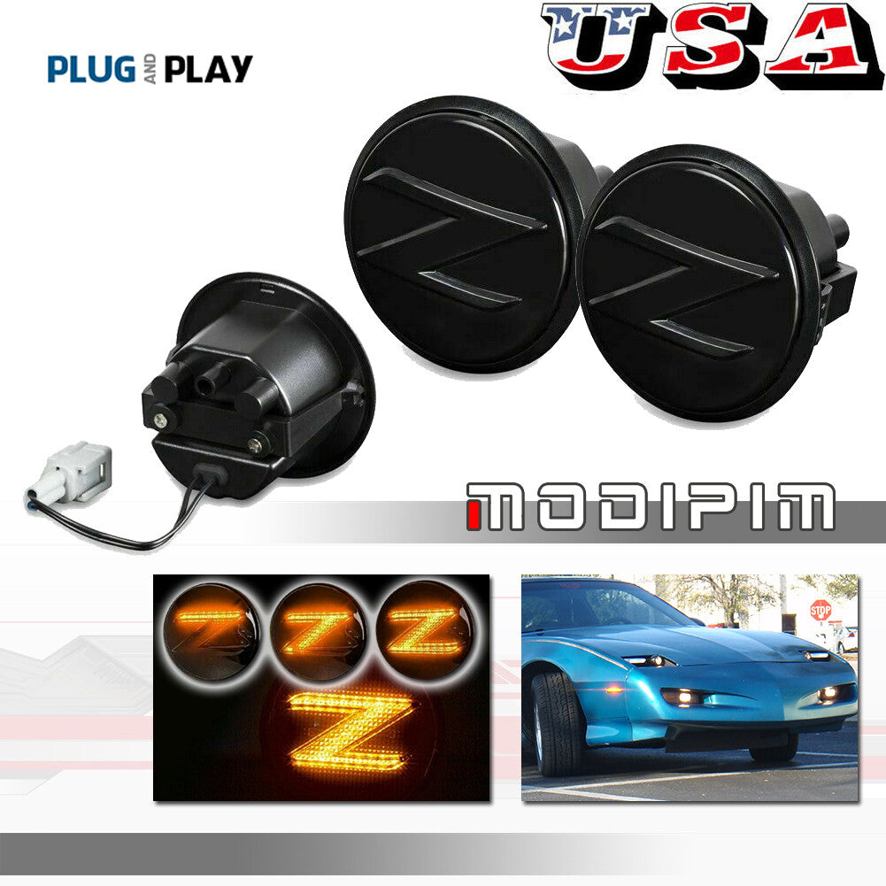 Two sequential LED side marker lights for turn signals applicable to 2009-2020 for Nissan 370Z.