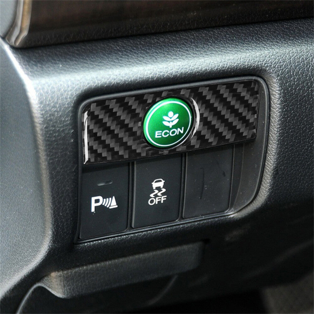 Carbon Fiber ECON Button Switch Panel Cover for Honda Accord 2013-17 Accessories