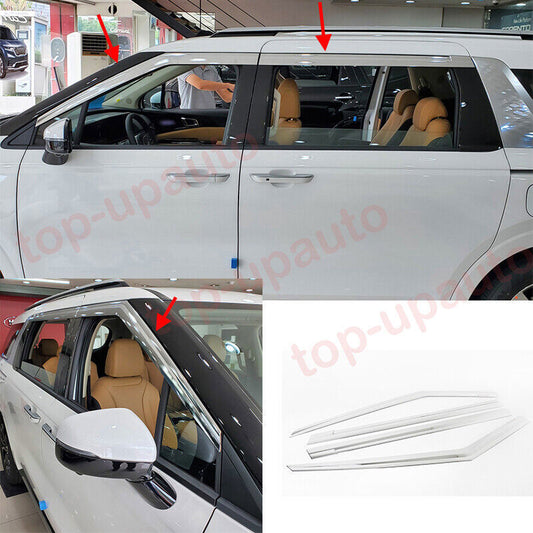 for Kia Carnival 2022-2024 Chrome Window Wind Visors Rain Guard Vent Deflectors