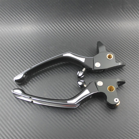 Black CNC Brake Clutch Levers Fit For Touring Electra Glide CVO FLTRX 2014-16