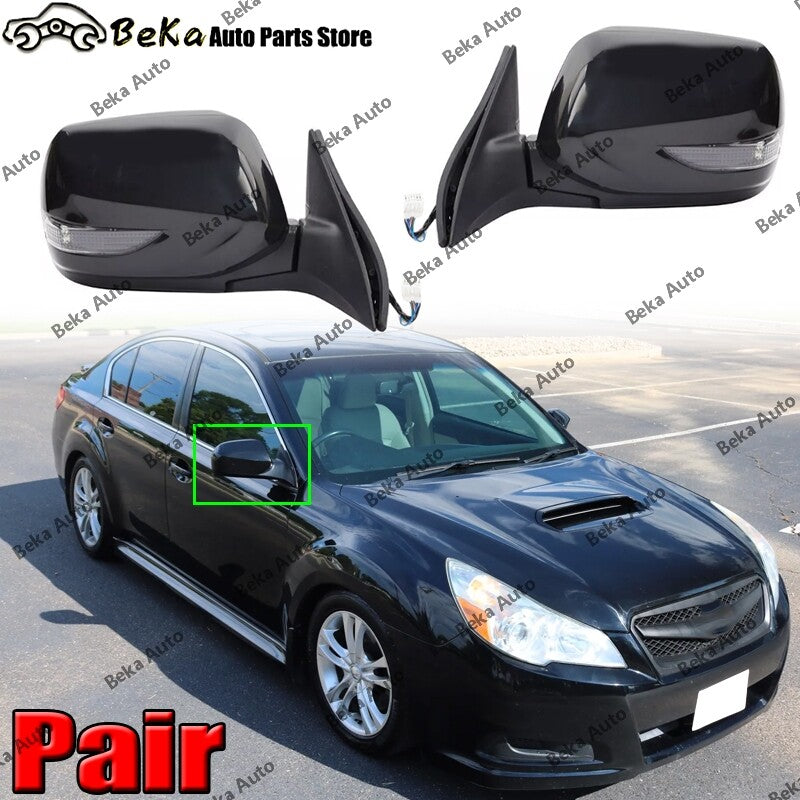 for Subaru Legacy 2010-2012 LHRH Door Wing Mirror 9Pins Power Fold Heated Black