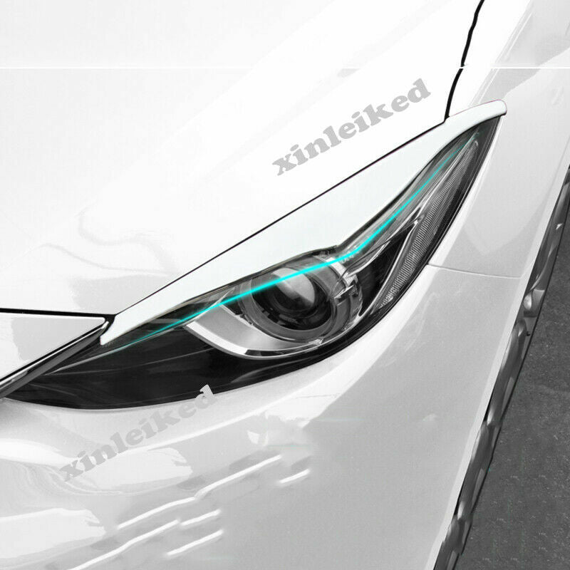 2p for Mazda 3 Axela 2014-2016 Chrome Headlight Eyebrow Eyelids Cover Trim Decor