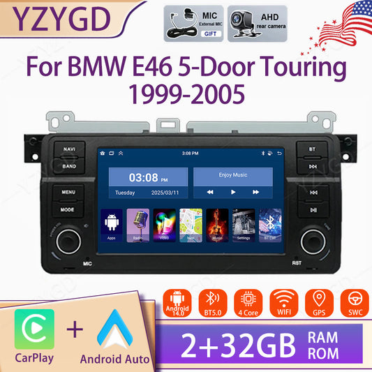 Android CarPlay Car Radio for BMW E46 5-Door Touring 1999-2005 Stereo GPS Screen