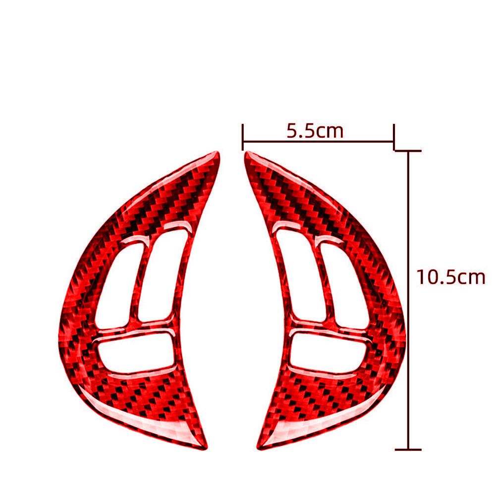 Red Carbon Fiber Steering Wheel Button Trim for Subaru Forester 2009-2013 TypeA