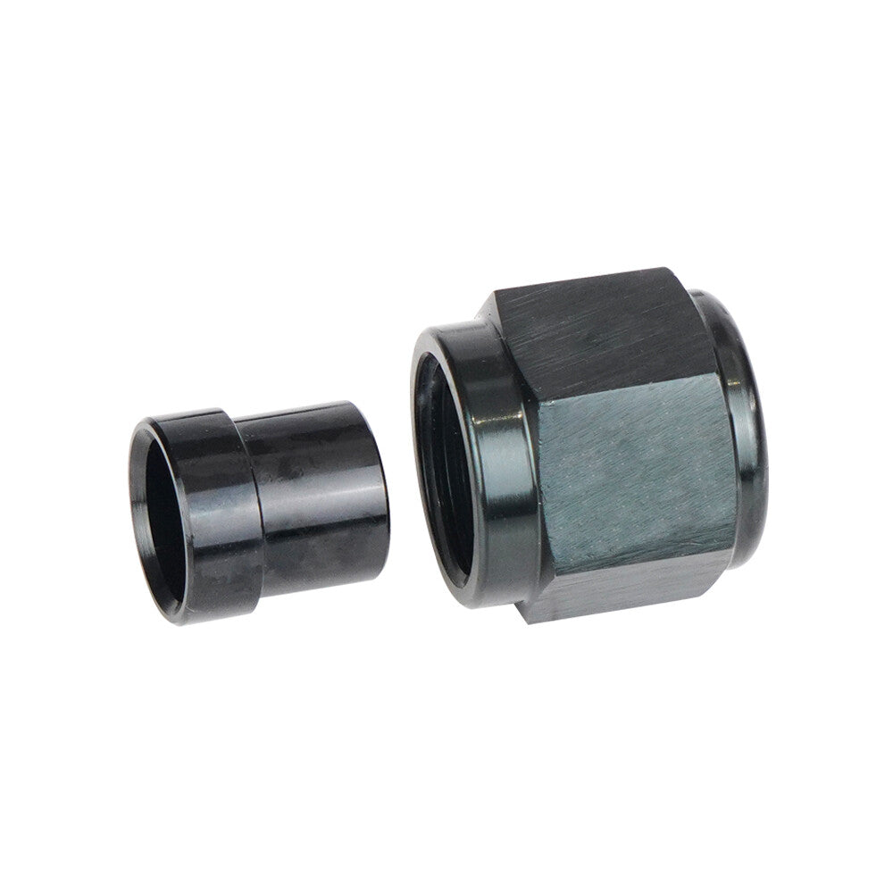 6AN Hard Wire Conduit Nut and Sleeve Fitting Adapter for 3/8 inch Hard Wire Aluminum Black