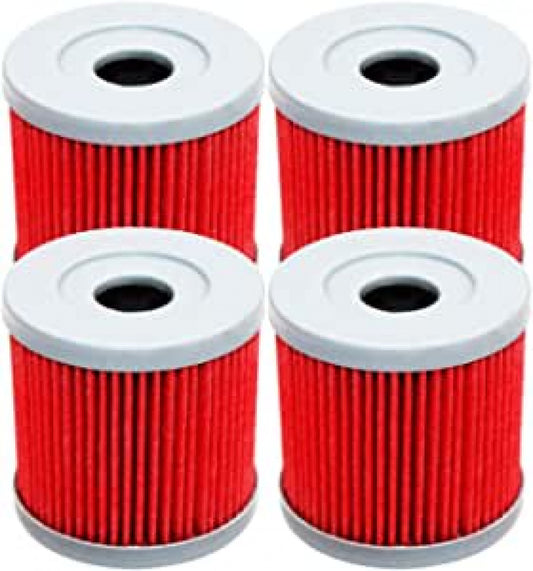 4 Pack Yerbay Compatible Motorcycle Oil Filter for Suzuki Z400 LTZ400 LT-Z400