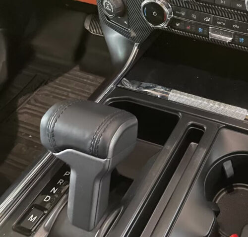 Carbon Fiber Console Gear Shift Knob Cover Trim for Ford F150 F-150 2021-2023ABS