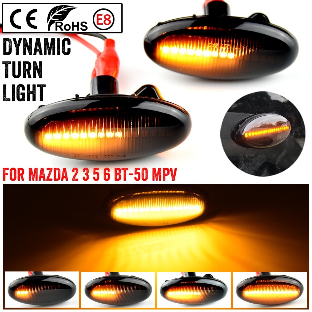 Dynamic Side Marker Turn light signal lamp for Mazda 2 (DE/DH) BT-50 MPV II