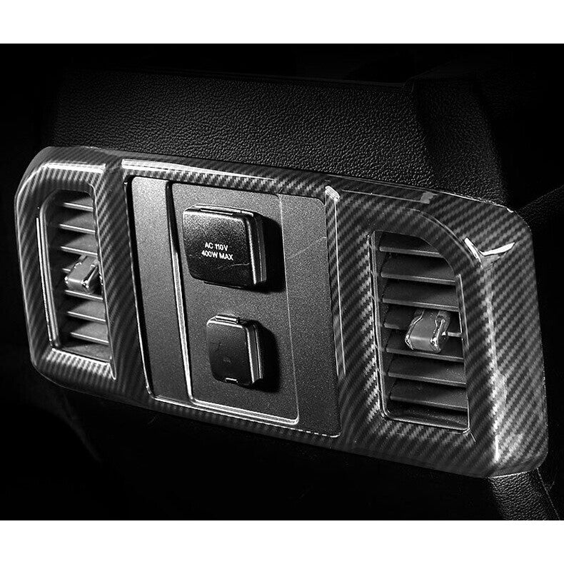 for Ford F150 2015-2020 Carbon Fiber Rear Row Air Outlet Vent frame Cover Trim