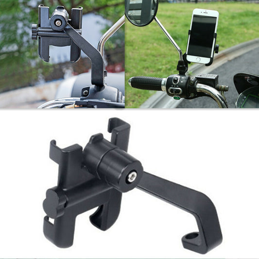 Motorcycle Aluminum Alloy Support Rotation Rearview Mirror Mobile Phone Holder