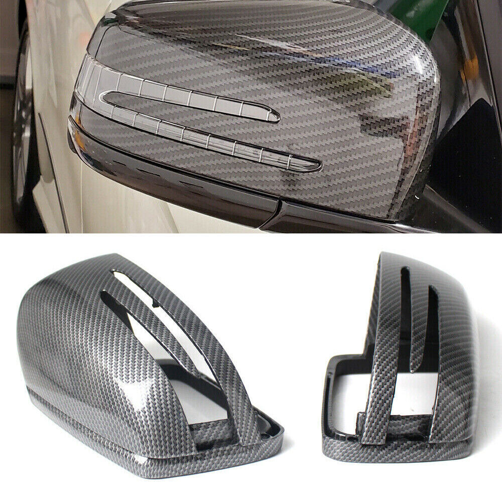 Carbon Fiber Side Mirror Cover Cap Add On Fit for Benz W204 W212 W218 W176 W221