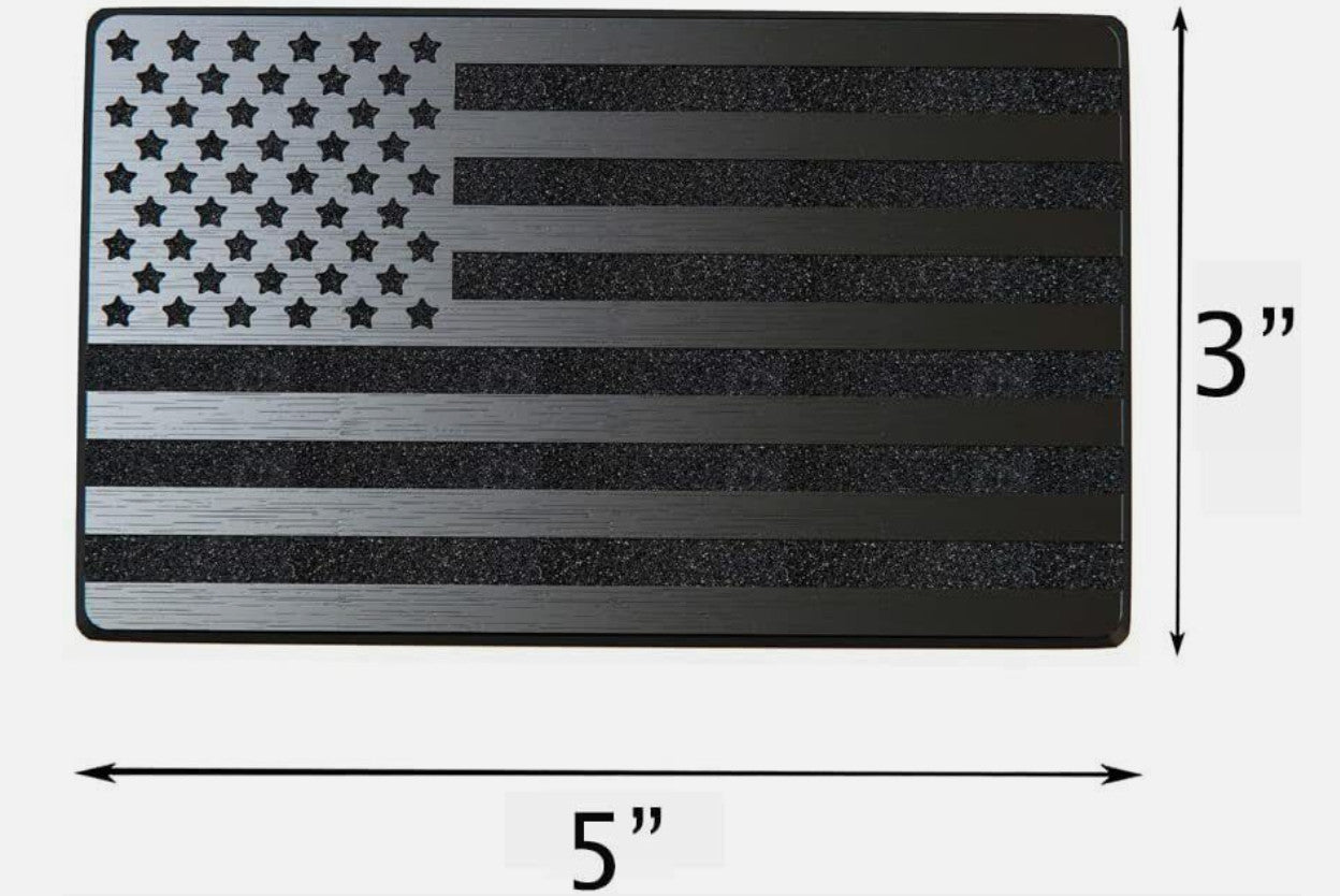 Black magnetic American flag badge for Chevrolet rear side fender and trunk