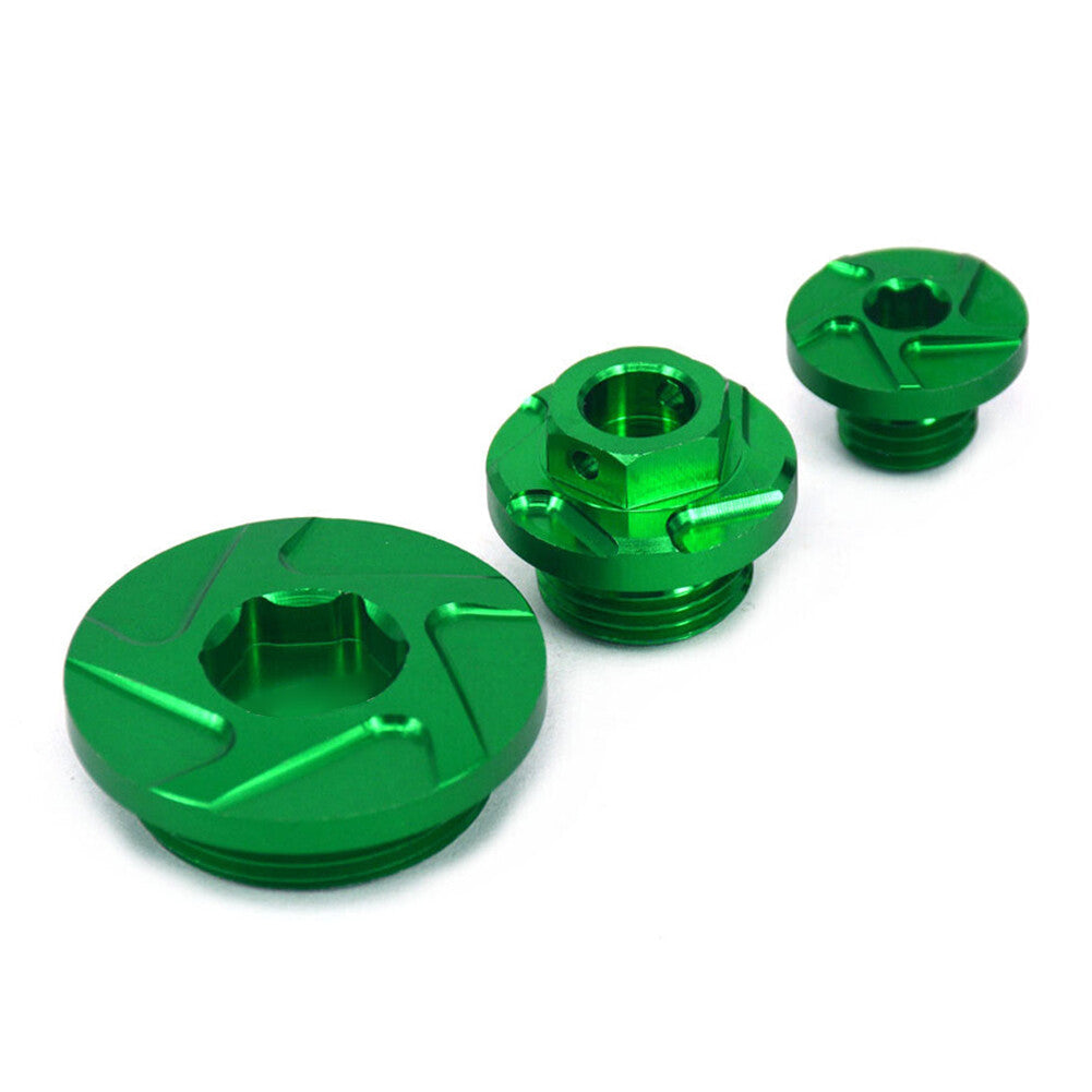 Engine Timing Oil Filter Plugs CNC for Kawasaki KX250F KX450F KLX450R Green