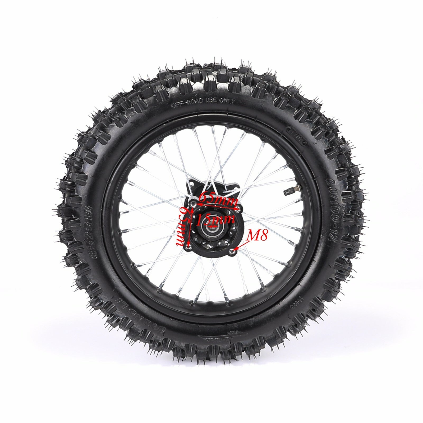 12-inch rear wheel, swingarm, 80/100-12 tire, rim assembly, pit bike XR70 SSR 110 125cc