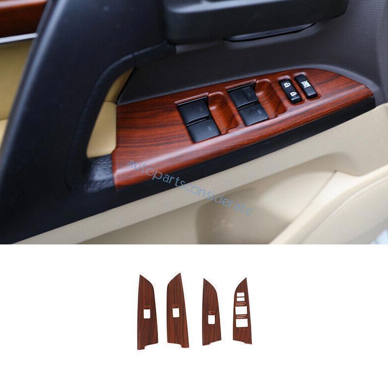 for Toyota for Land Cruiser 2013-21 Window Lift Lock Switch Trim Matte Wood Grain 4X
