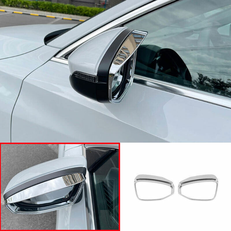 for Audi A3 2022-24 ABS Chrome Side Door Rear View Mirror Rain Eyebrow Decor 2P