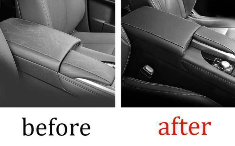 for Lexus RX350 450h 16-2022 Black Leather Inner Console Armrest Box Cover Trim