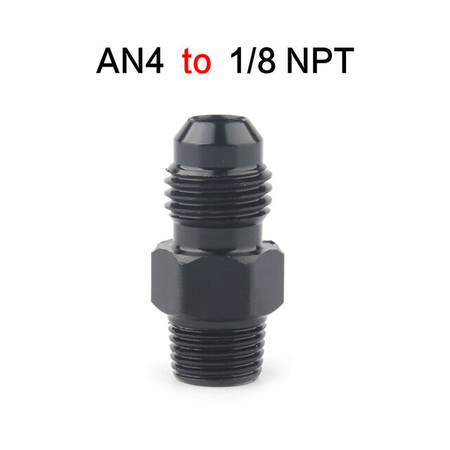 2Pcs 1/8 NPT to 4AN Adapter Pipe Thread to AN4 Male Flare Fitting Black