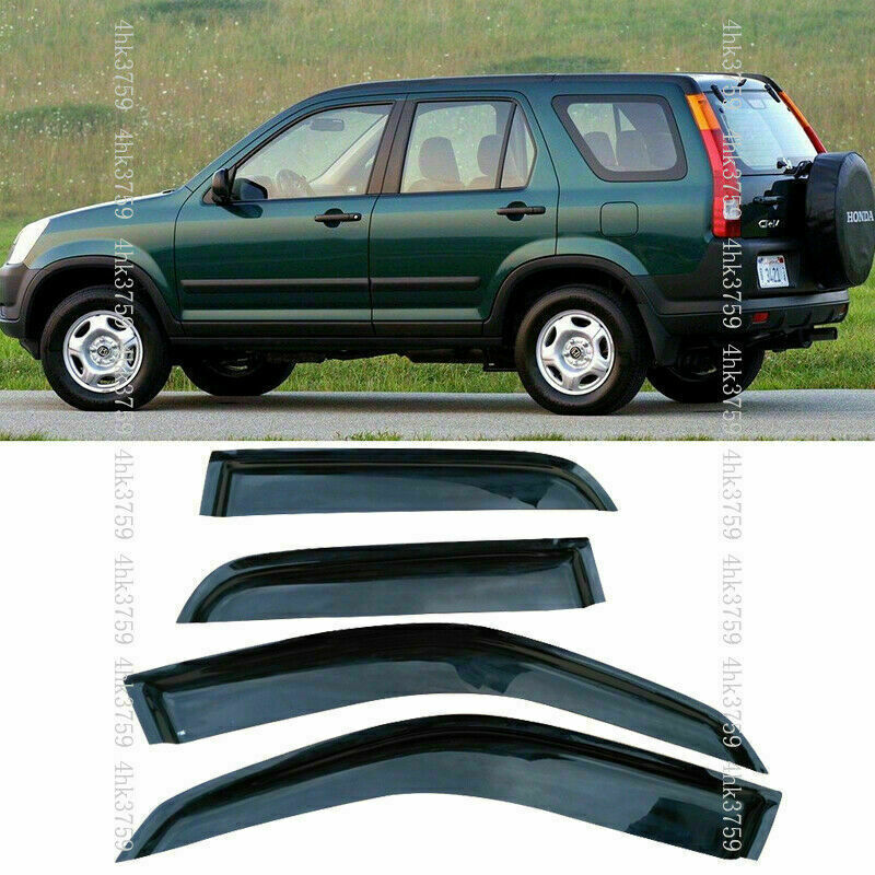 4Pcs For 2002-2006 for Honda CRV CR-V Black Side Window Visors Rain Guard Deflectors