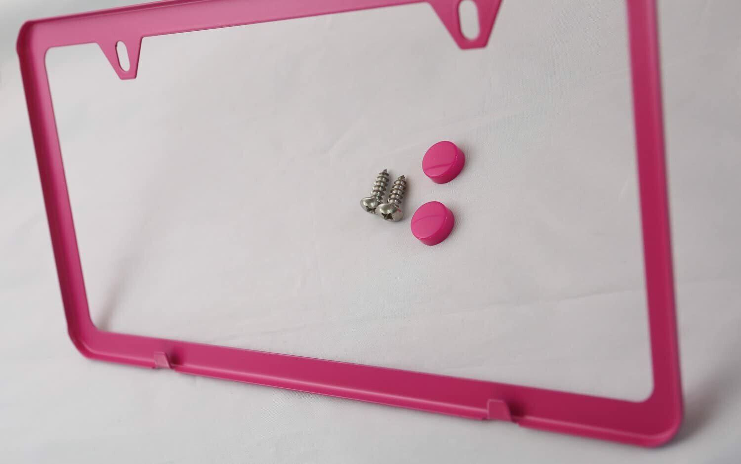 Car license plate frame cover cap rear boot trunk hot pink for Audi