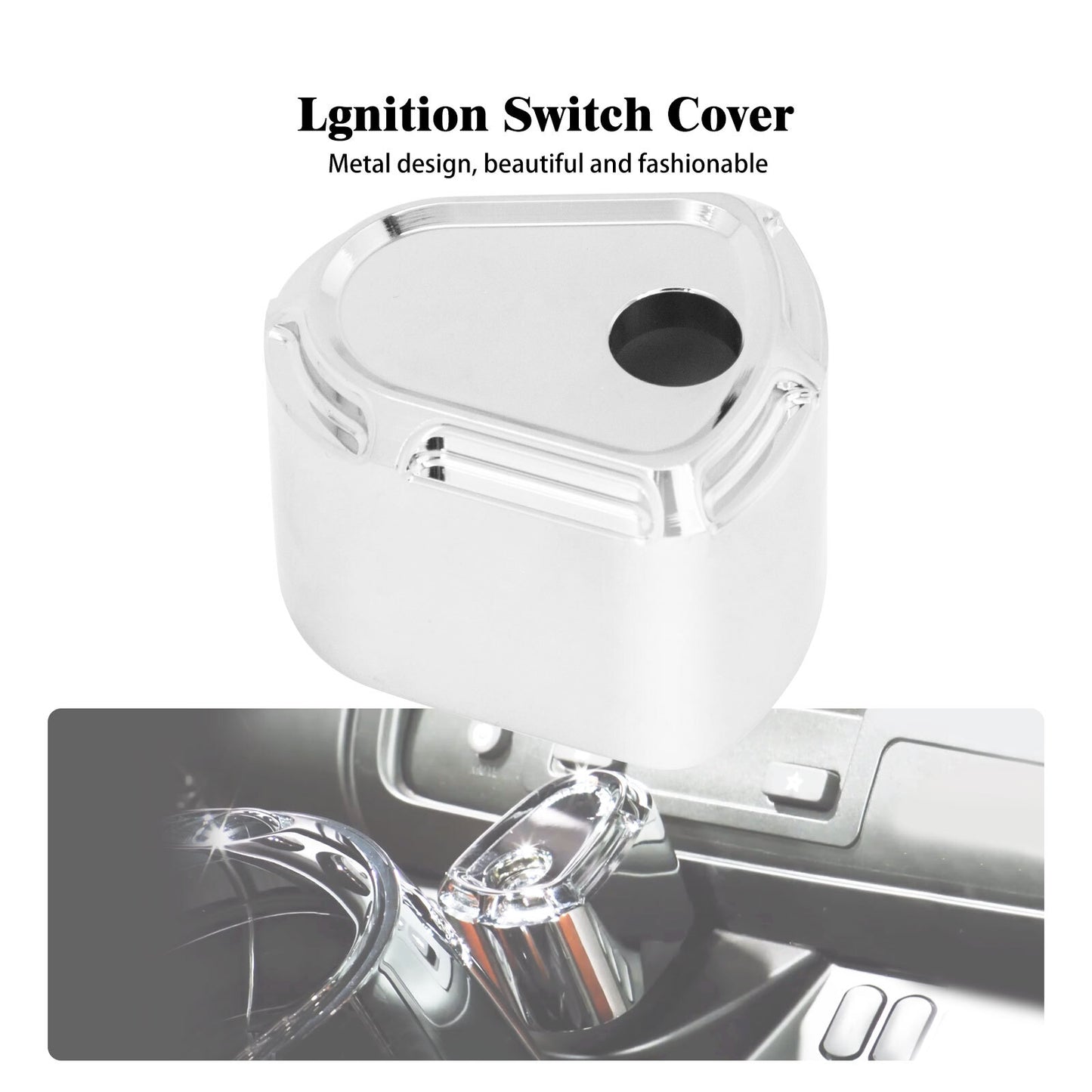 Chrome Ignition Switch Cover Fit for Harley Electra Road Street Glide 2007-2013