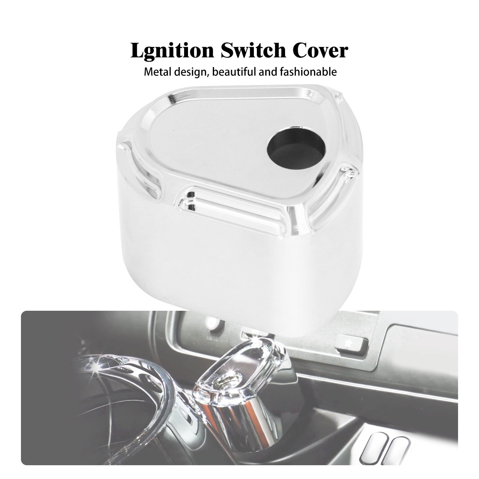 Chrome Ignition Switch Cover Fit for Harley Electra Road Street Glide 2007-2013