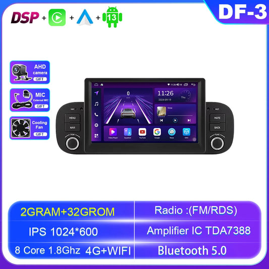 Android Carplay Car Radio for Fiat Panda 2013-2020 GPS Multimedia Video Player