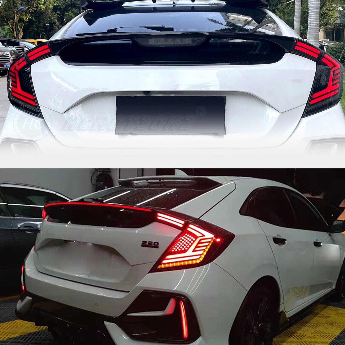LED Tail Lights for Honda for Civic Hatchback FK7 FK8 2017-2021 Rear Lamps