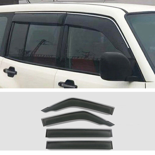 for Mitsubishi Pajero V93 V97 V73 V77 Window Visors Sun Rain Guard W/Chrome Trim