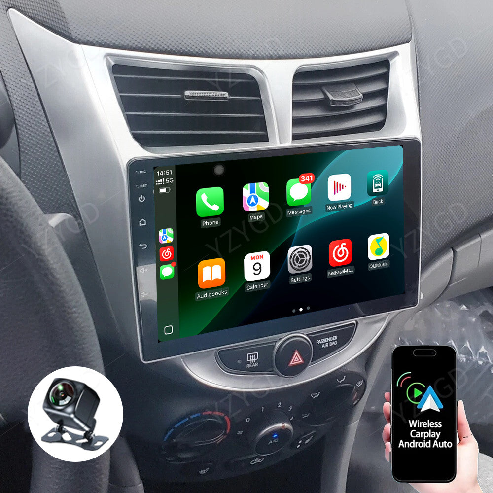 Apple CarPlay for Hyundai Accent 2012-2017 Car Radio Android GPS Stereo Screen