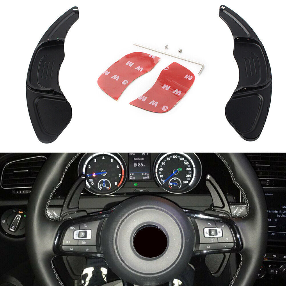 for VW 2015-2019 for Golf 7 Black Pair Steering Wheel Paddle Shifters Extension