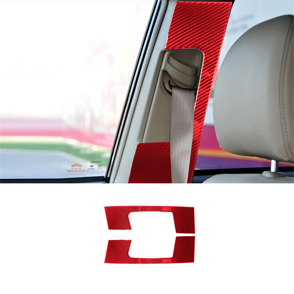 Red Carbon Fiber for Seat Belt Box Panel Trim Cover for Toyota Highlander 2008-2013