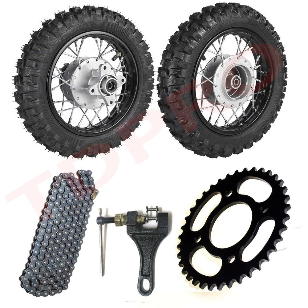 12mm Front Rear 10 Wheels 2.50-10 Tyre  Rim + Sprocket for Honda CRF50 TTR50