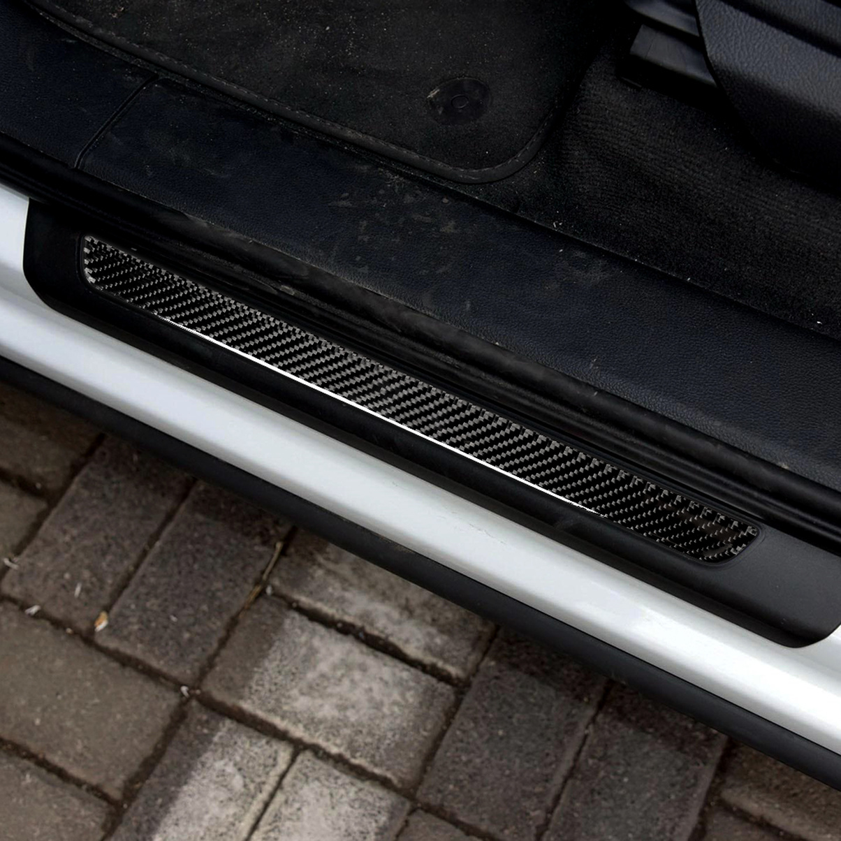 Carbon Fiber Welcome Pedal Sill Cover Trim Sticker for Audi Q7 SQ7 2016-2019