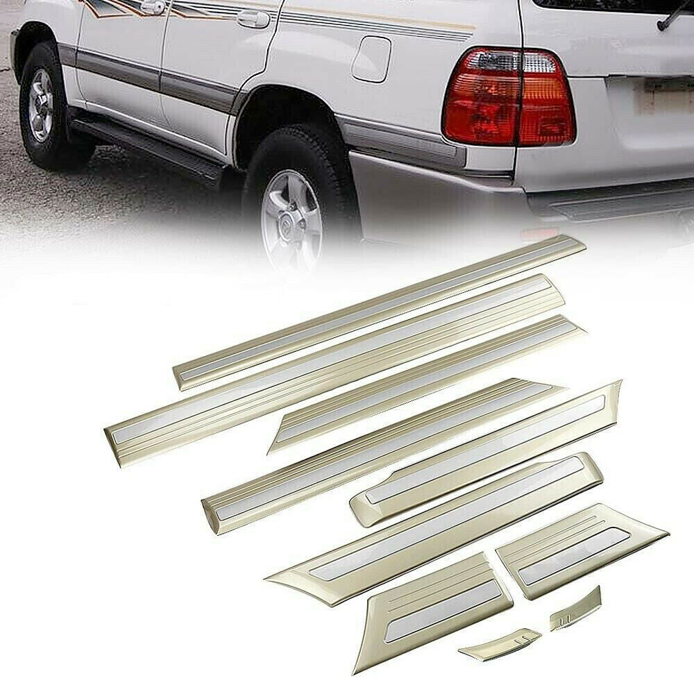 Gold Side Door Body Molding Cover Trim 10P for Toyota for Land Cruiser LC100 98-2007