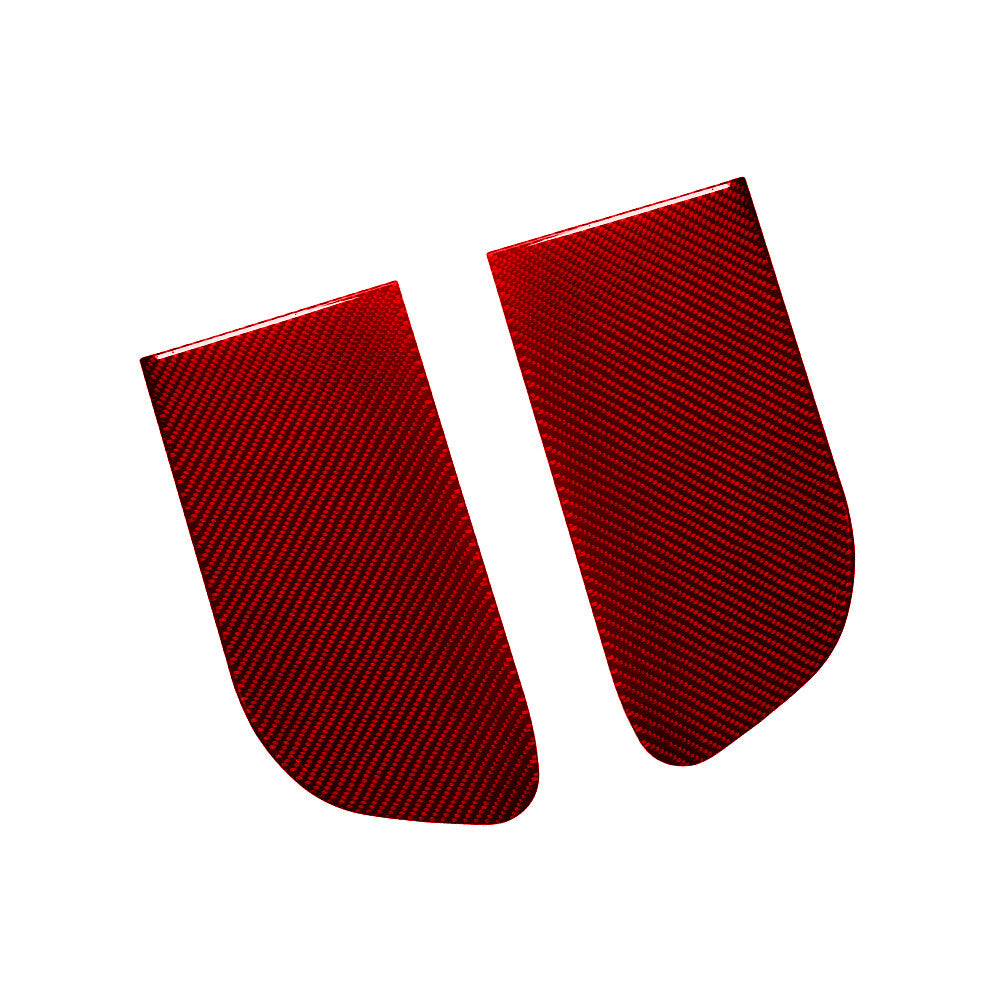 2X Red Carbon Fiber Center Side Rear Frame Cover Trim for Dodge Durango 2014-20