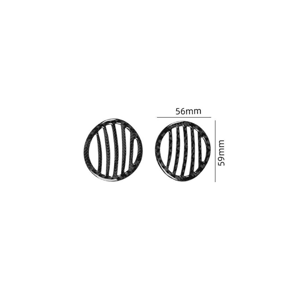 2Pcs Carbon Fiber Interior Dashboard Air Vent Cover Trim For 2012-2015 for Fiat 500