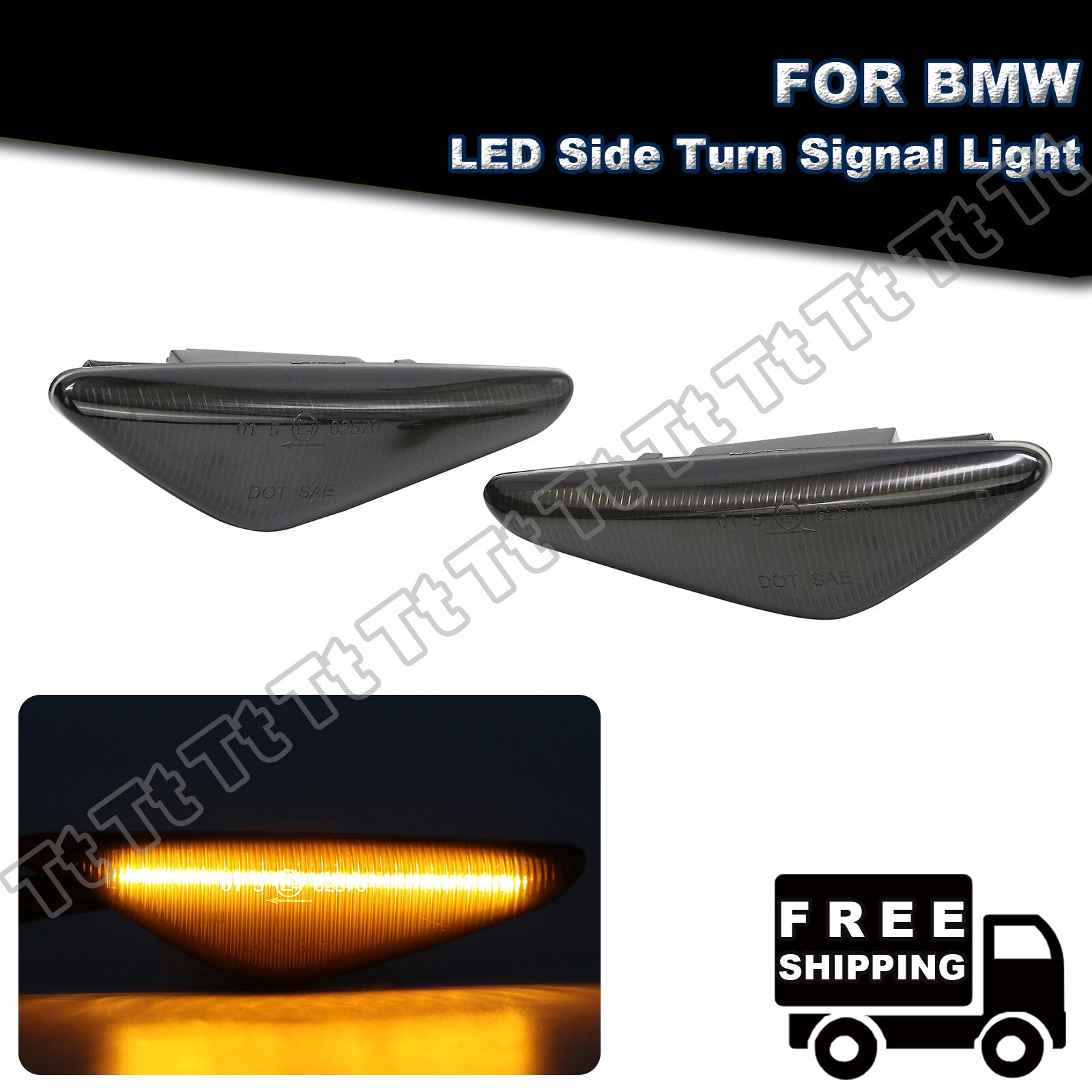Smoked LED side marker lights suitable for BMW X3 F25 X5 E70 X6 E71 E72 turn signals