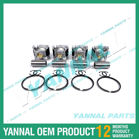 4-piece piston with piston rings + 0.5 mm for Komatsu 4D76 engine (extra-large size)
