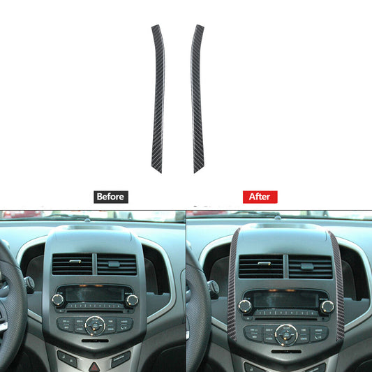 Carbon Fiber Center Console Side Strips Cover Trim for Chevrolet Sonic 2012-2016